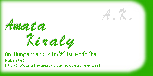 amata kiraly business card